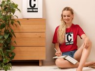 Unisex Staple T Shirt Red Front 6733b51985711.jpg
